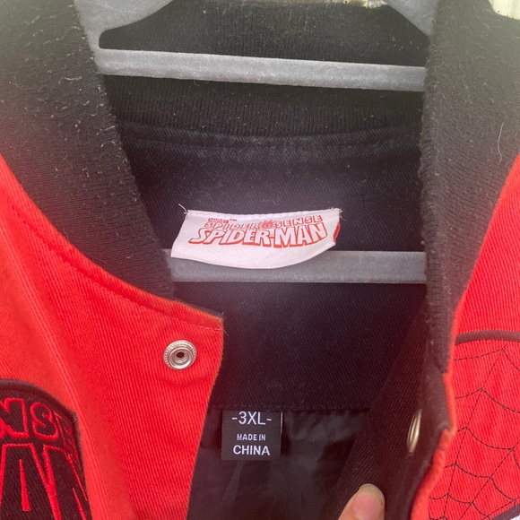 Vintage Y2k Spiderman Spider Sense Snap Button Bomber Jacket Mens 3XL - Picture 10 of 12
